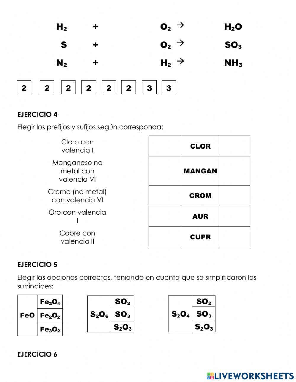 Repaso pre formación de compuestos