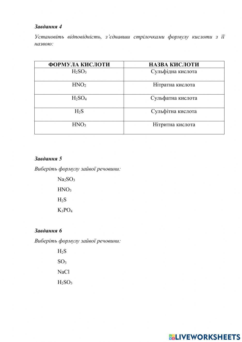 Номенклатура та класифікація кислот