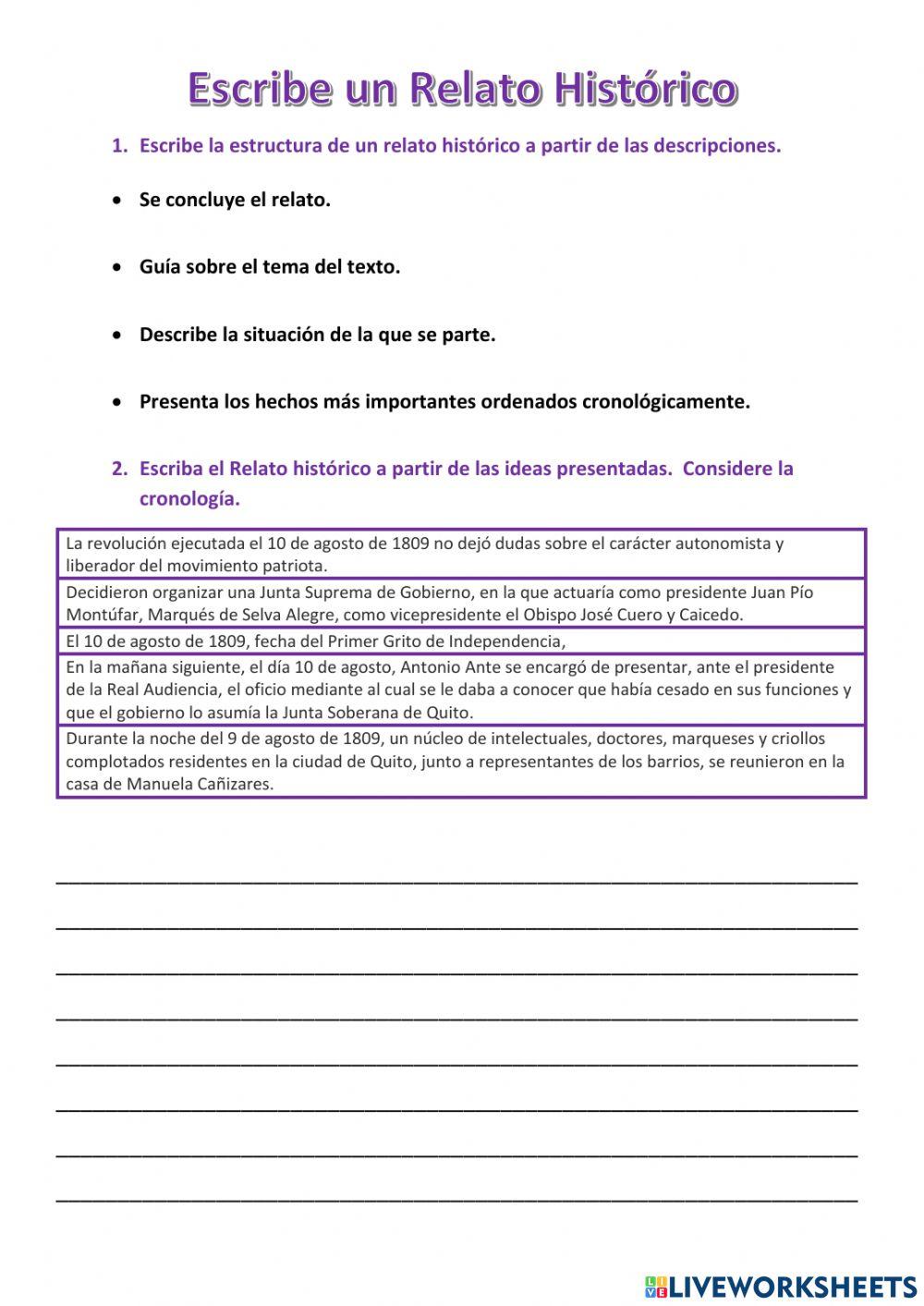 Escribe un Relato Histórico