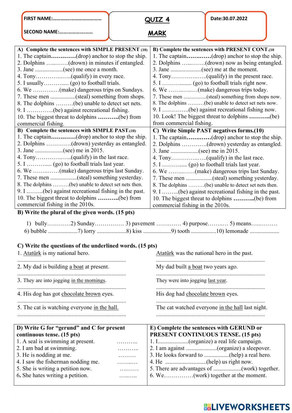 Quiz-4 -sevda-eyliül-sevda-Summer time