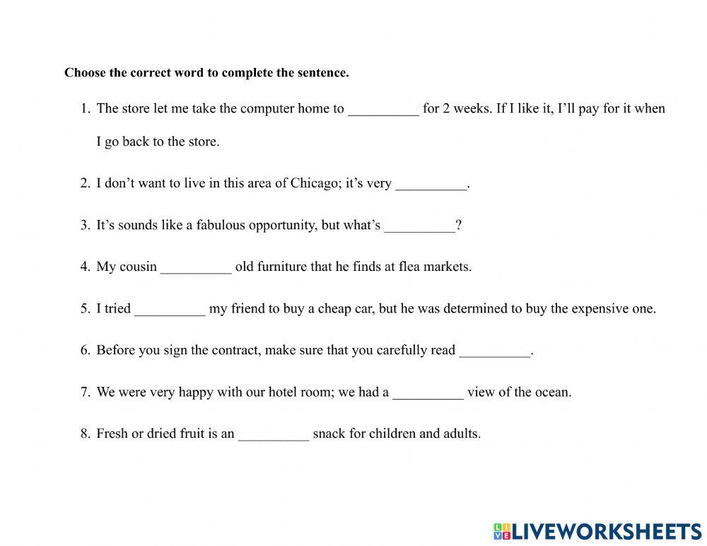 Accommodation 1-Vocabulary Exercise (NM)