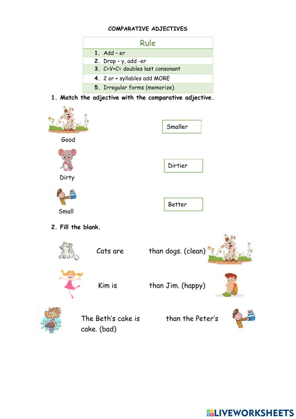Comparative adjectives practice