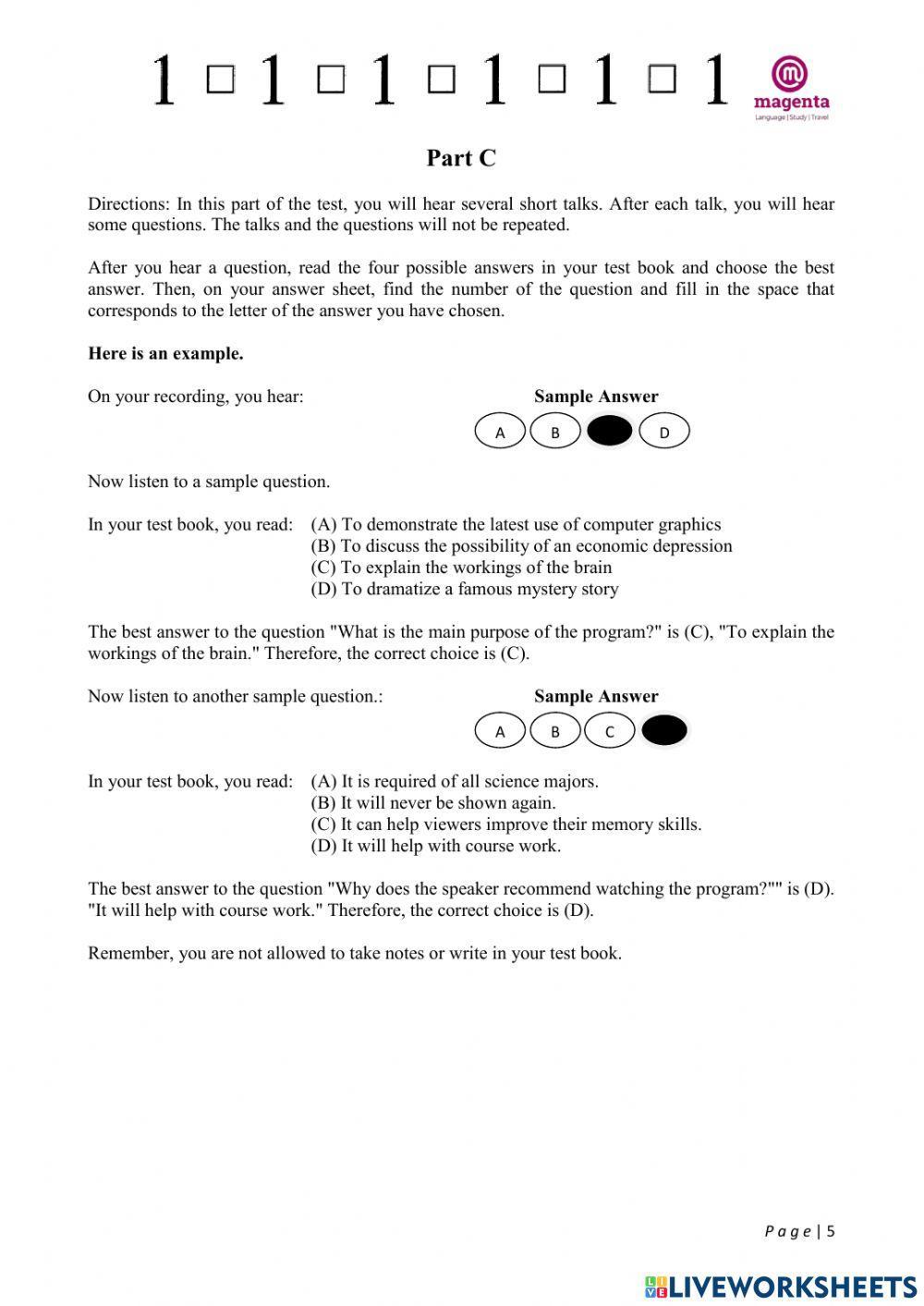 TOEFL Prediction v1.0.722 Listening