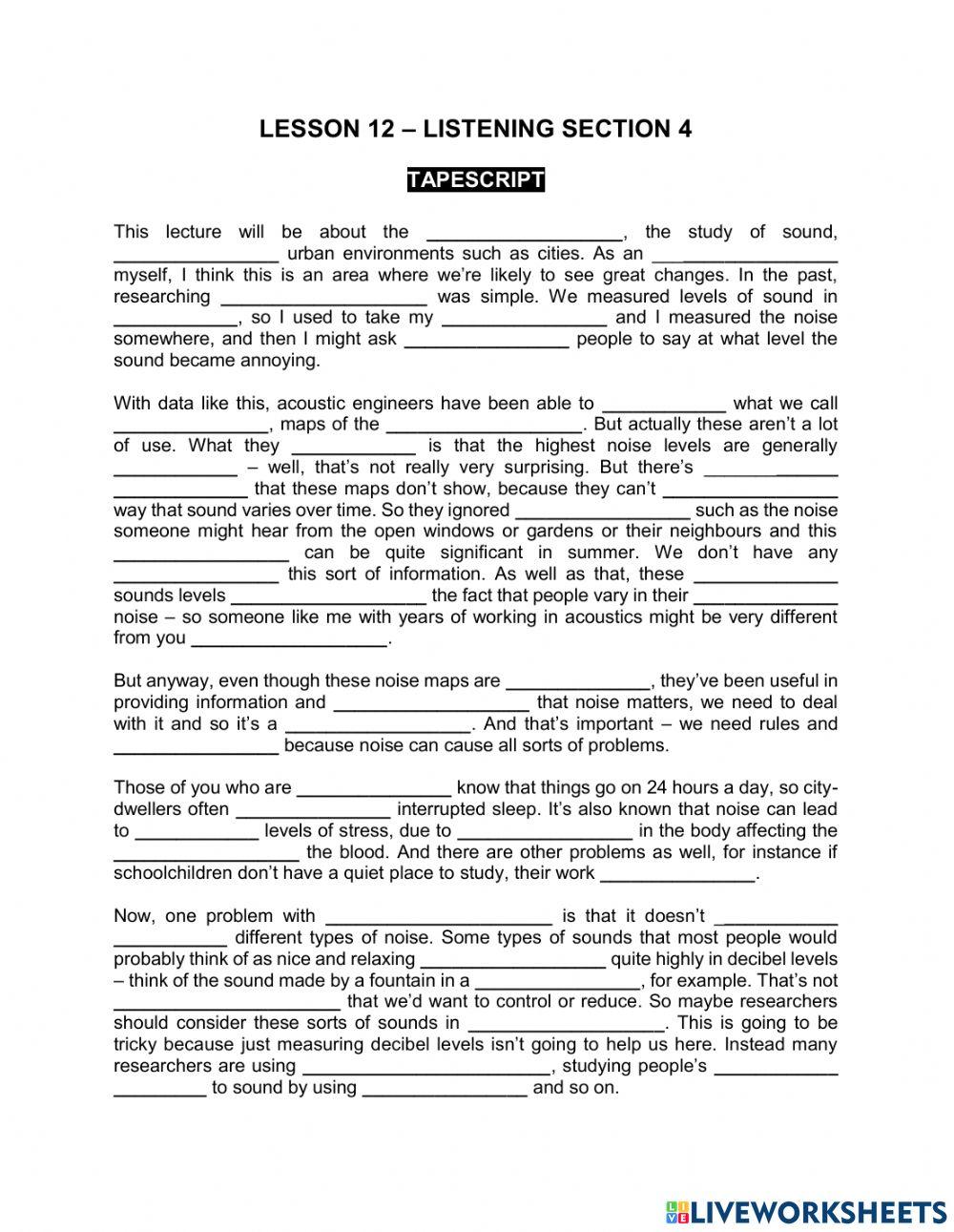 L12 - Listening - Dictation