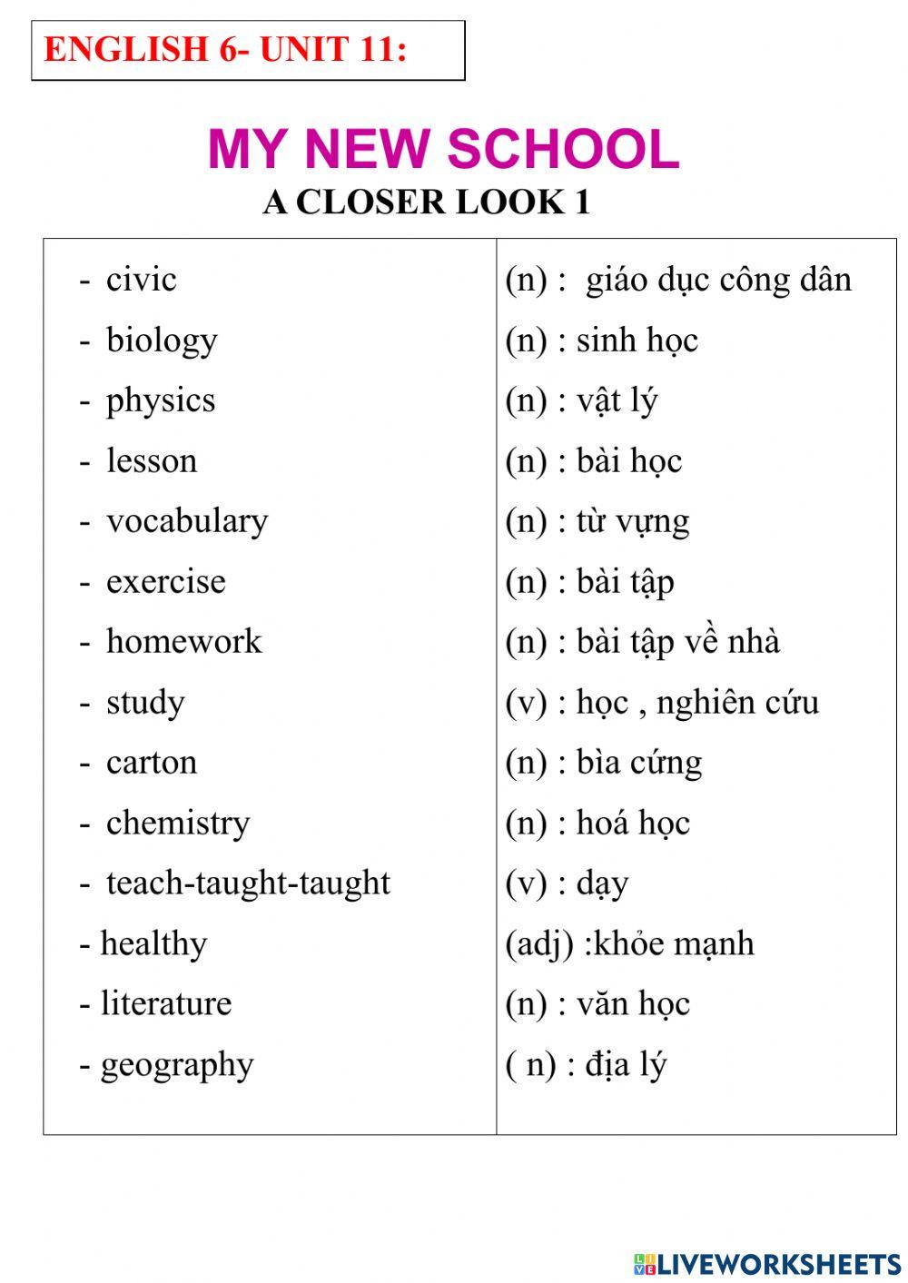 Englíh 6- unit 1- a closer look 1