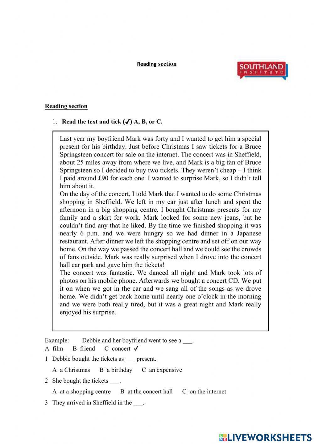 Adults 2 - Mid term - Reading - 2022