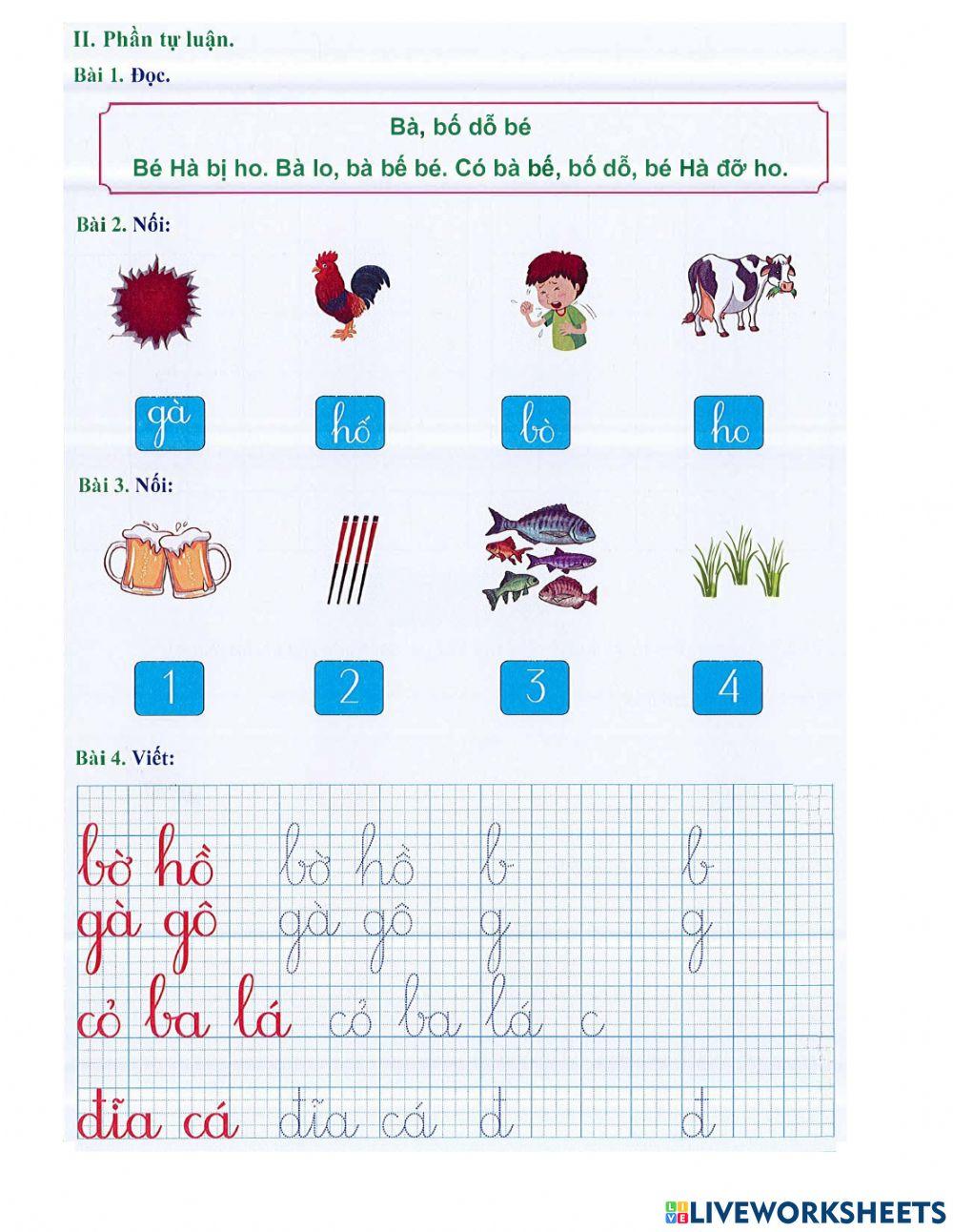 Tiếng Việt 1 - Tuần 3