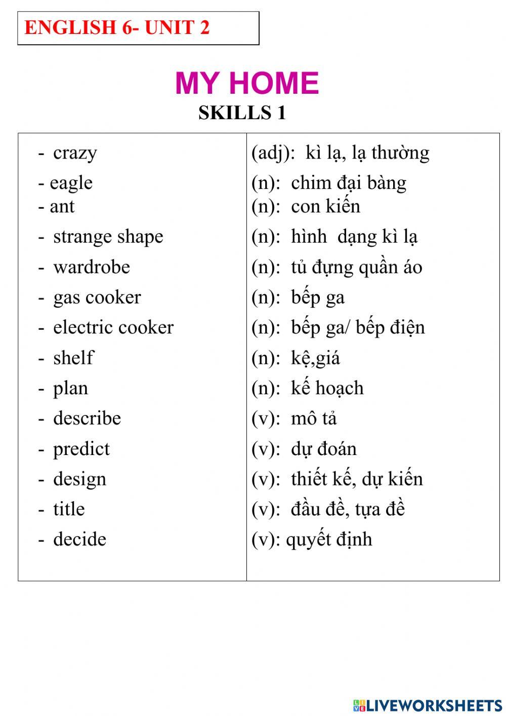 English 6- unit 2- skills 1