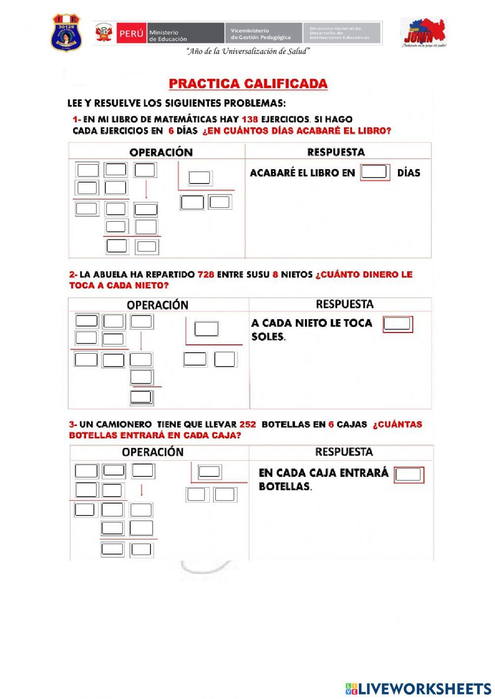 Problemas con división