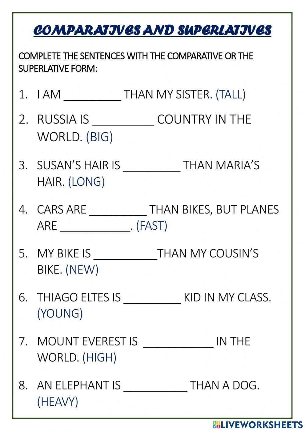 2122889 Comparatives And Superlatives GuneshMakhija 2122889 Comparatives And Superlatives GuneshMakhija