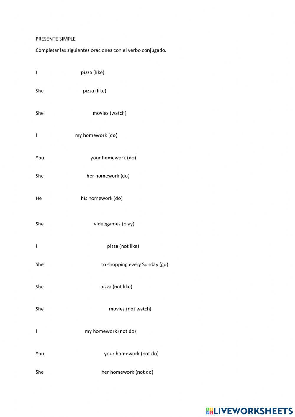 Presente simple ingles