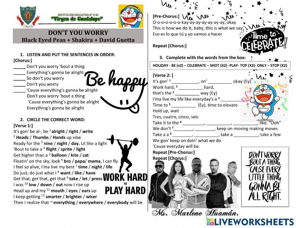 Don´t you worry. Black Eyed Peas, Shakira and David Guetta.