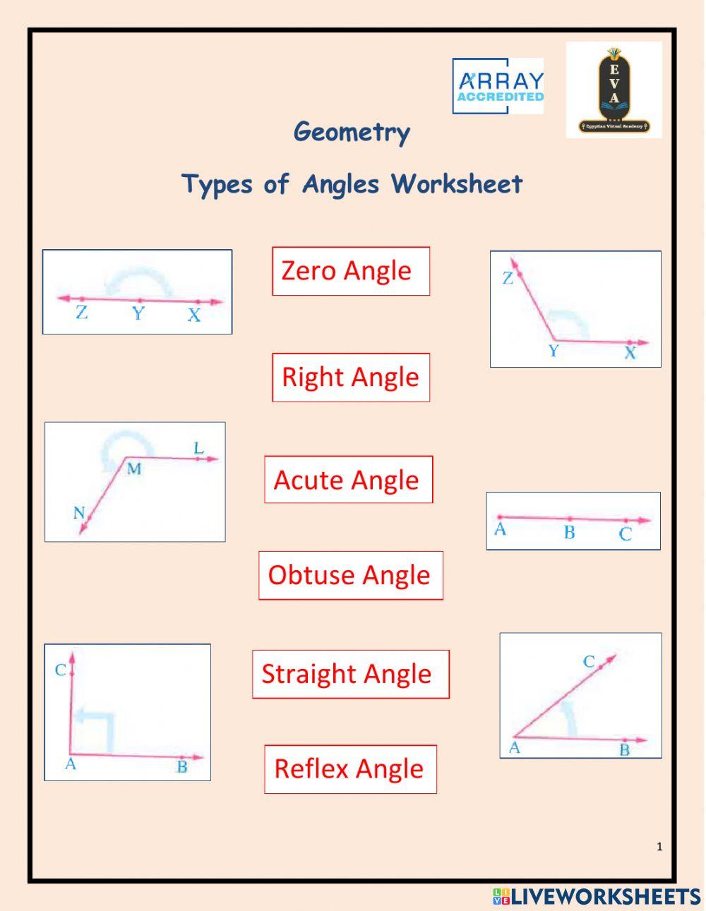 Math - Types of Angles 2105389 | Marwa Mahmoud Abla