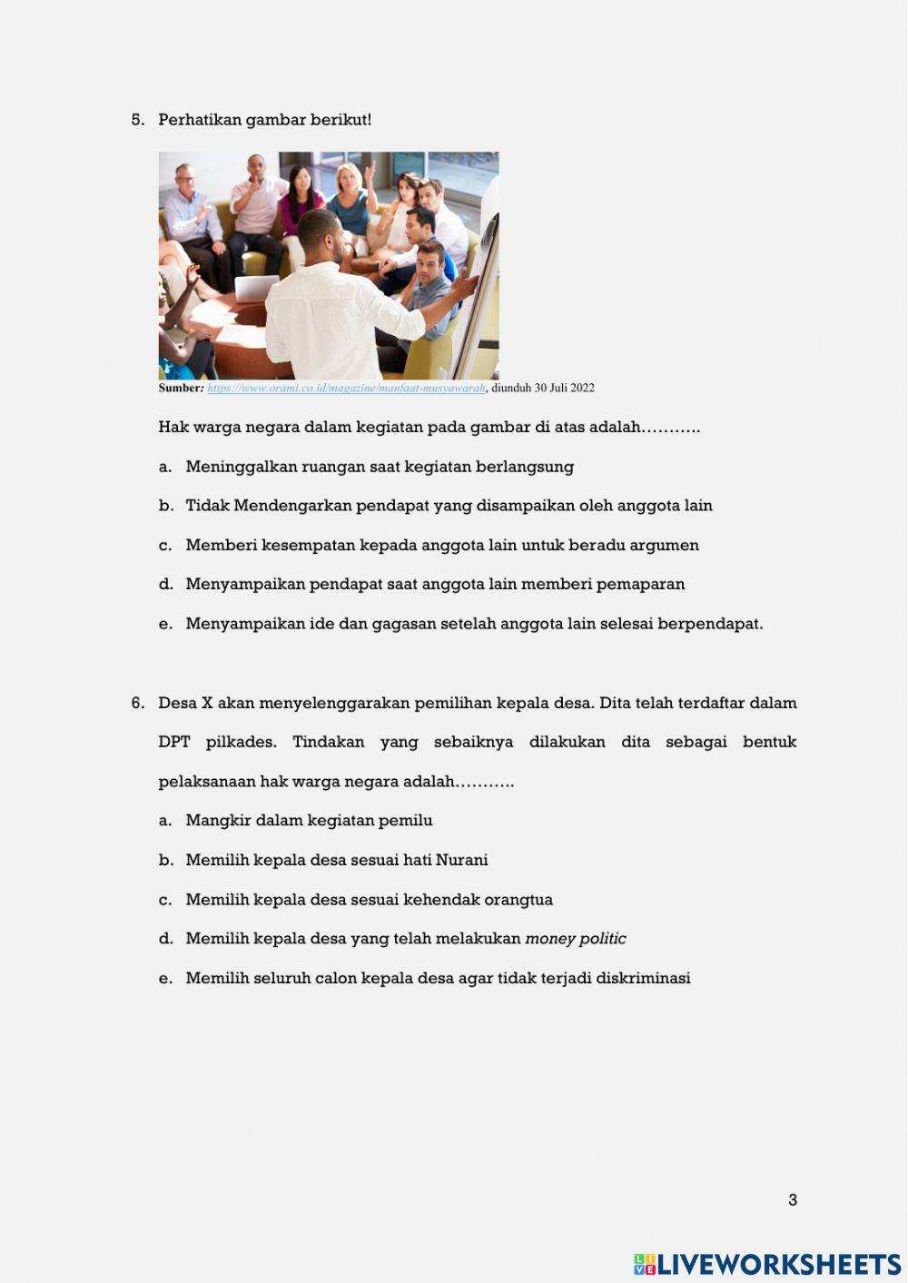 Pelanggaran Hak dan Pengingkran kewajiban warga negara ( uji kompetensi 1)