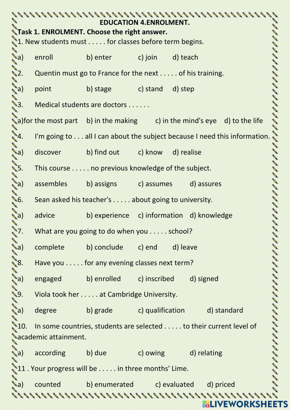 Education. Enrolment.