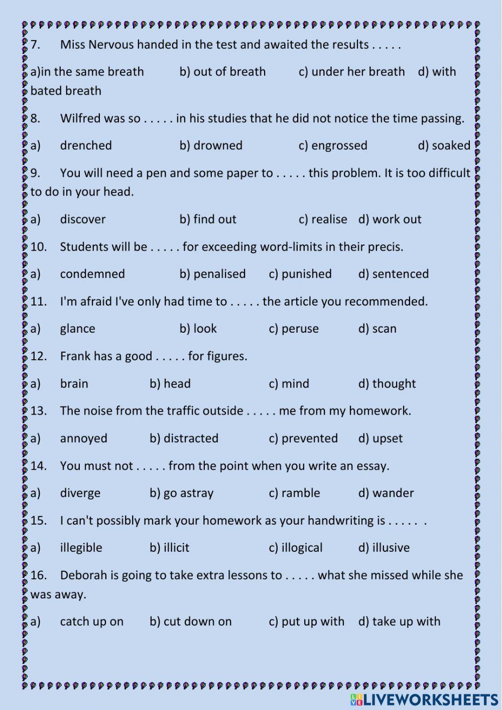 Education. Homework.