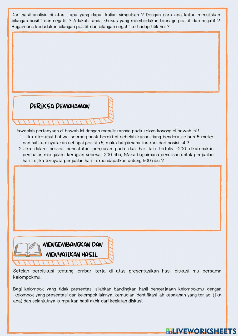 LKPD Bilangan Positif dan Negatif 1.1