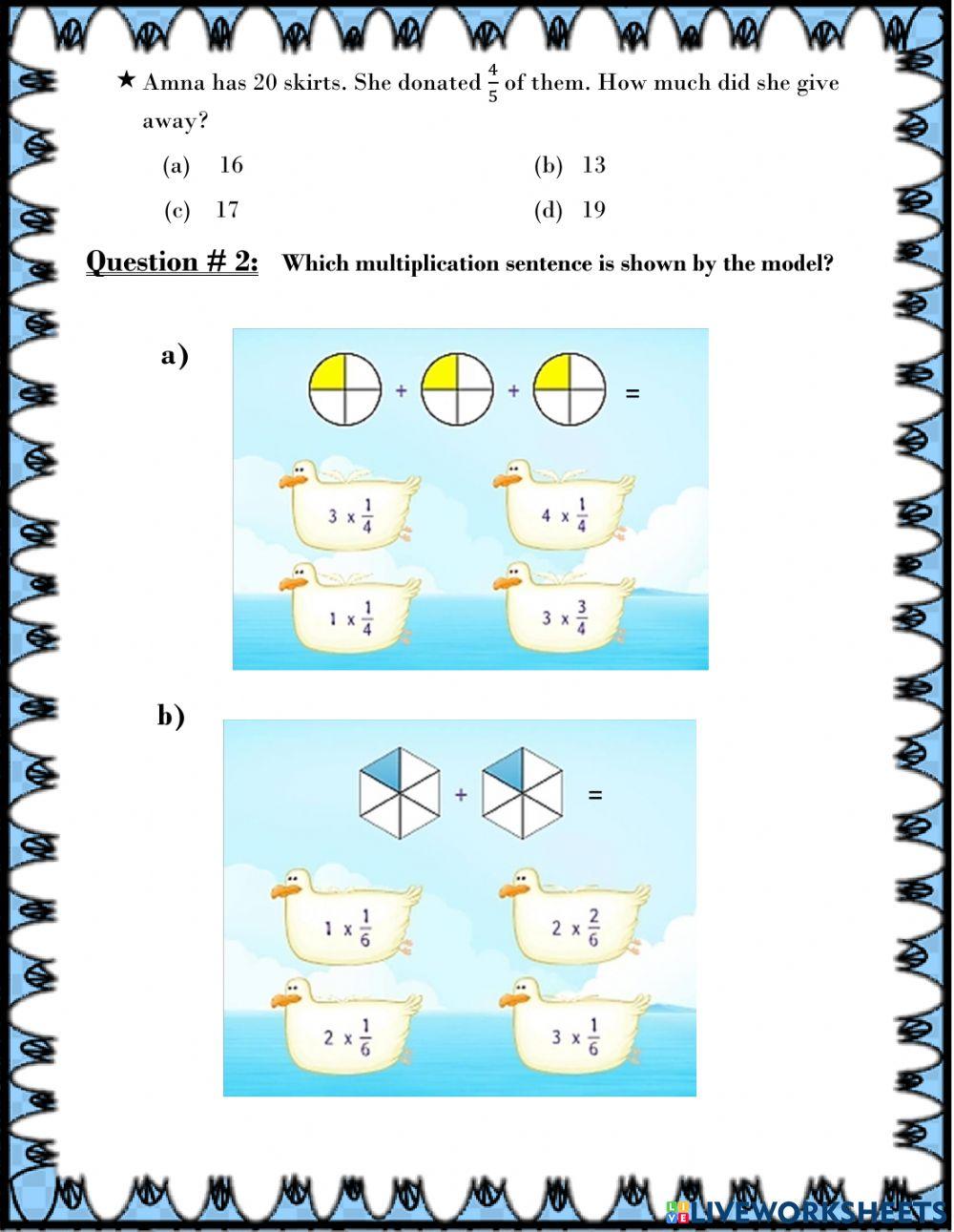 Multiplication of fractions