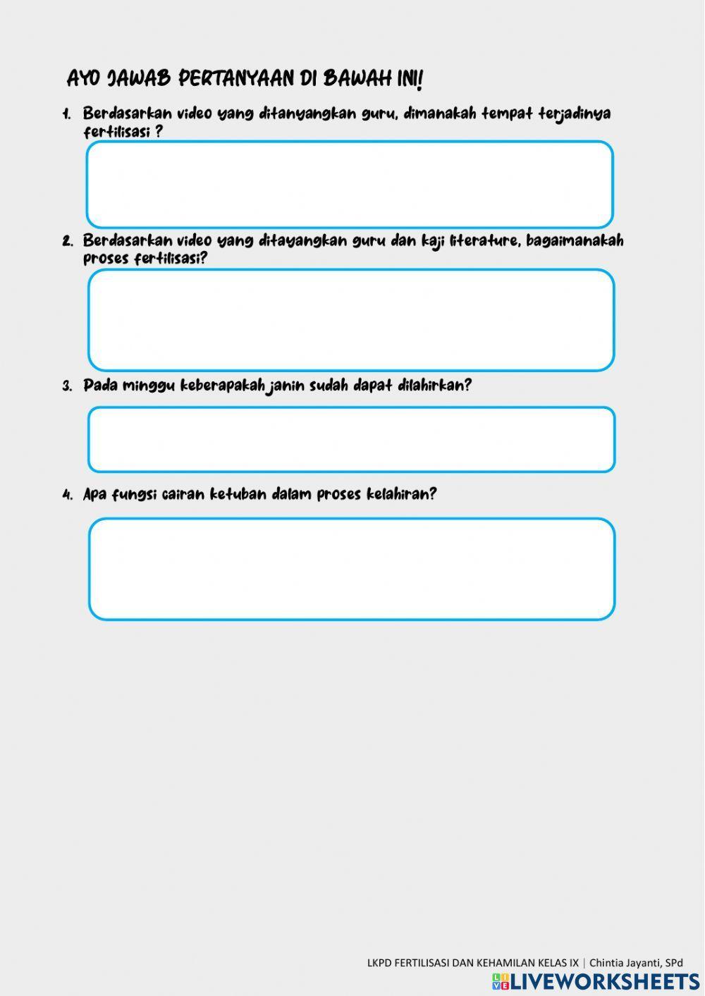 Lkpd fertilisasi dan kehamilan