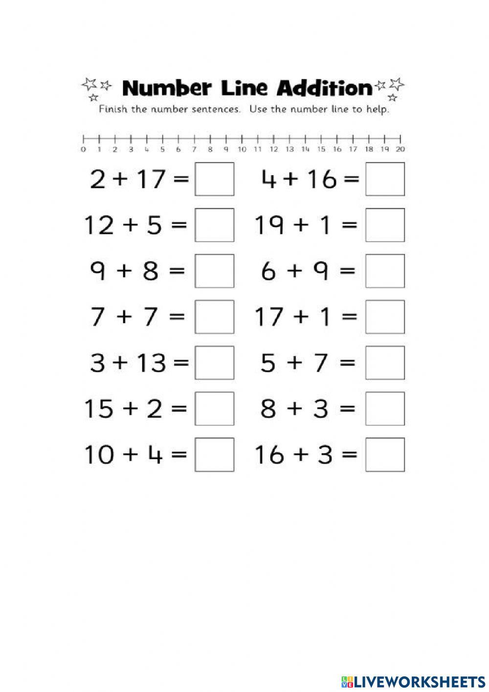 Addition to 20 2105932 | GabiSlovakia | Live Worksheets