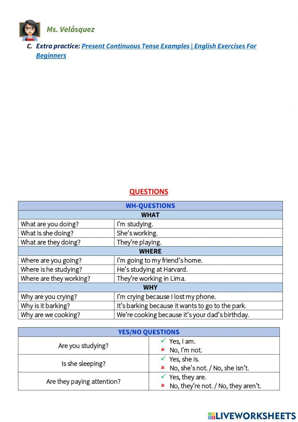 B02 - Present continuous