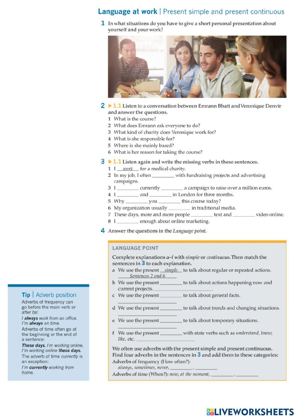 Present Simple vs Present Continuous
