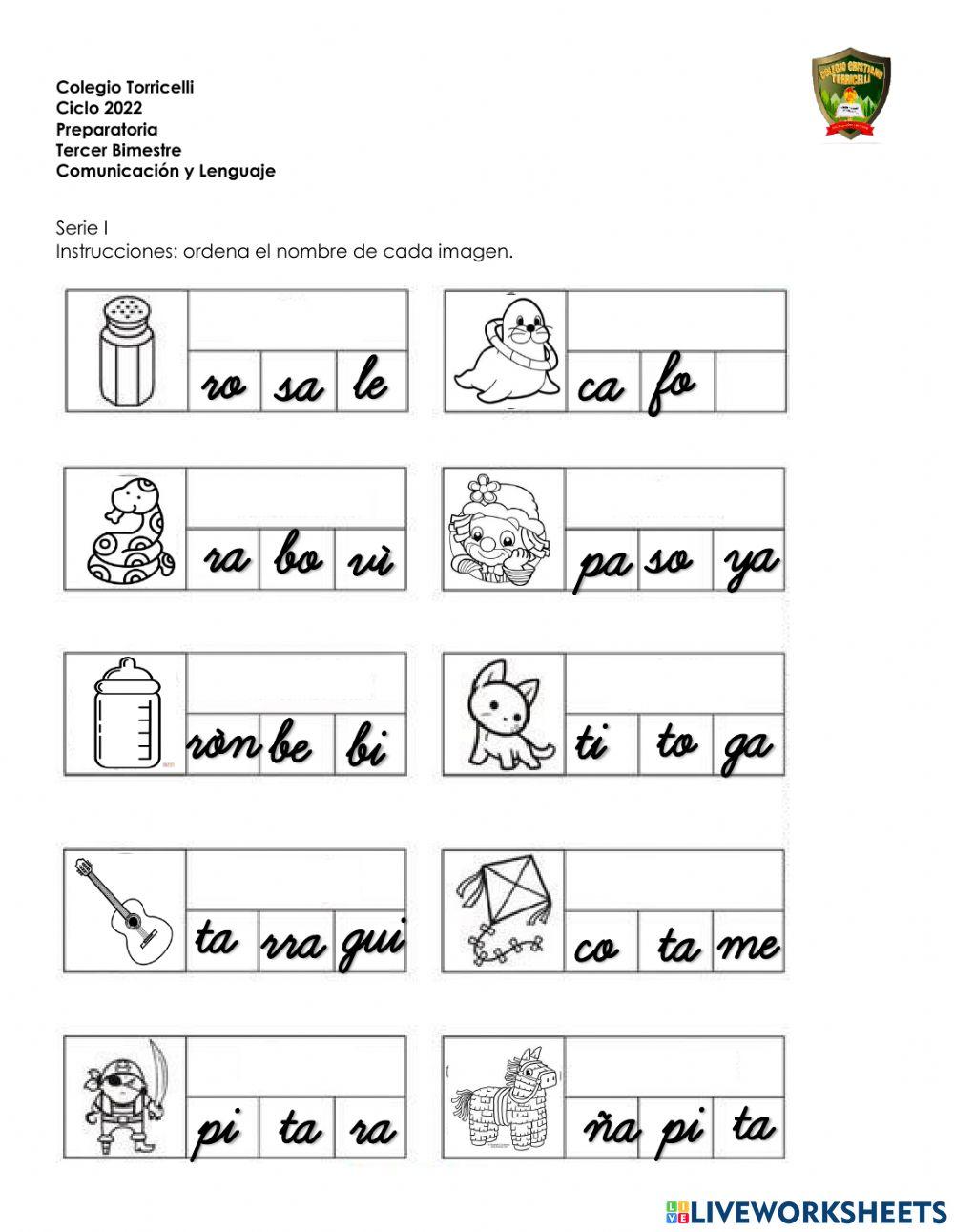Evaluación Comunicación y Lenguaje Tercer Bimestre
