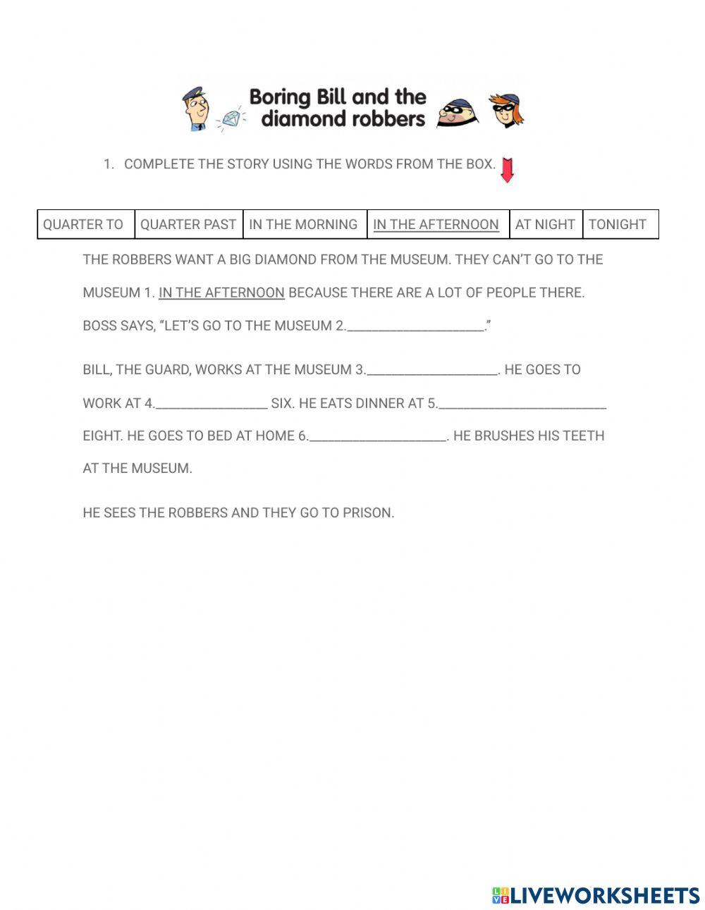 Boring Bill and the diamond robbers