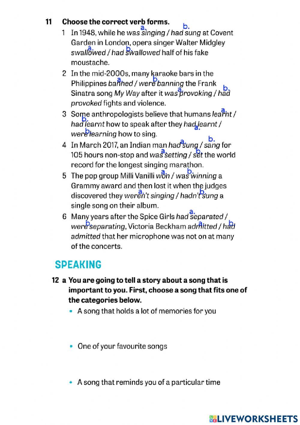 Narative tenses English 3 