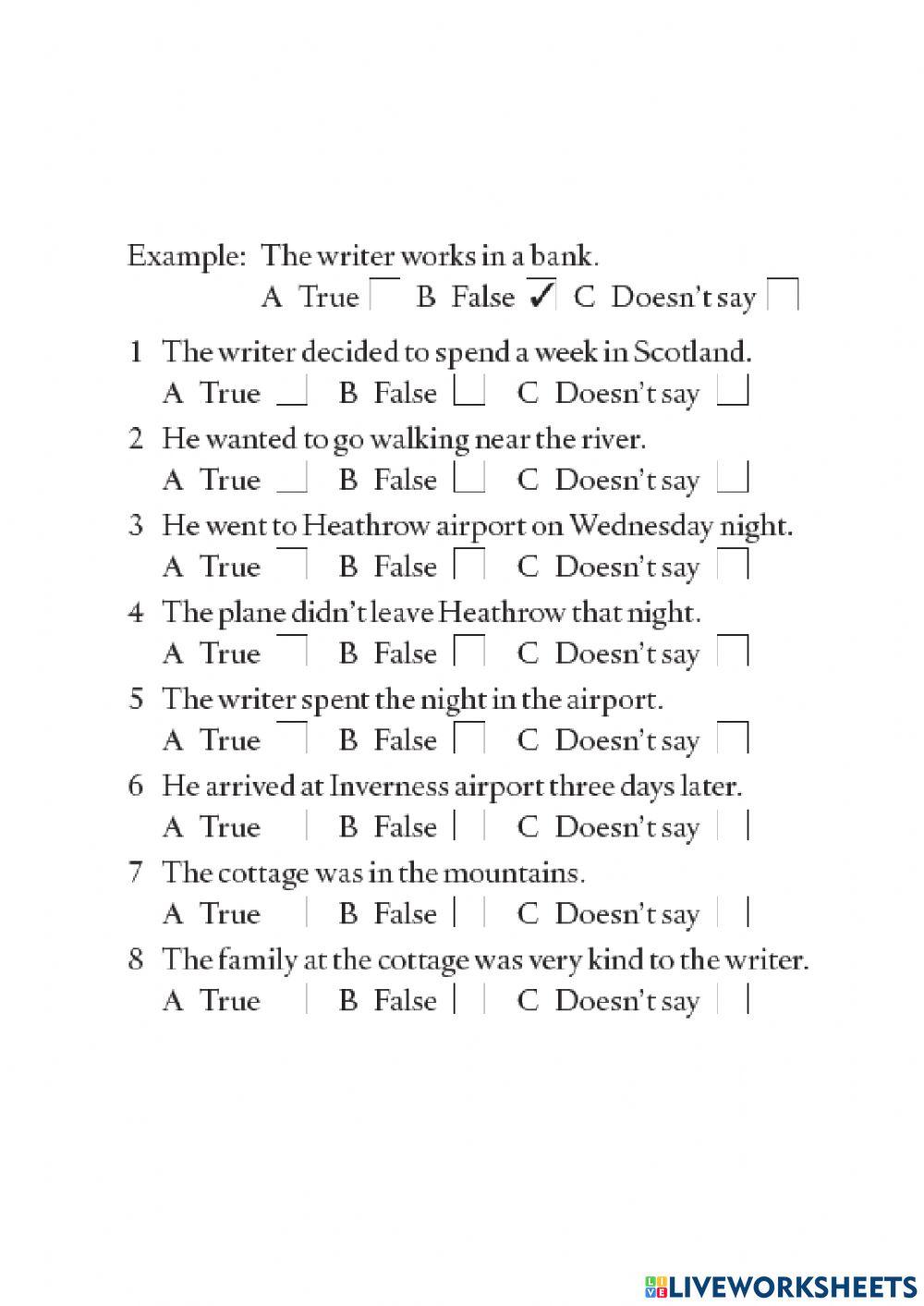 Adults 3 - Readiing section - Mid term - 2022