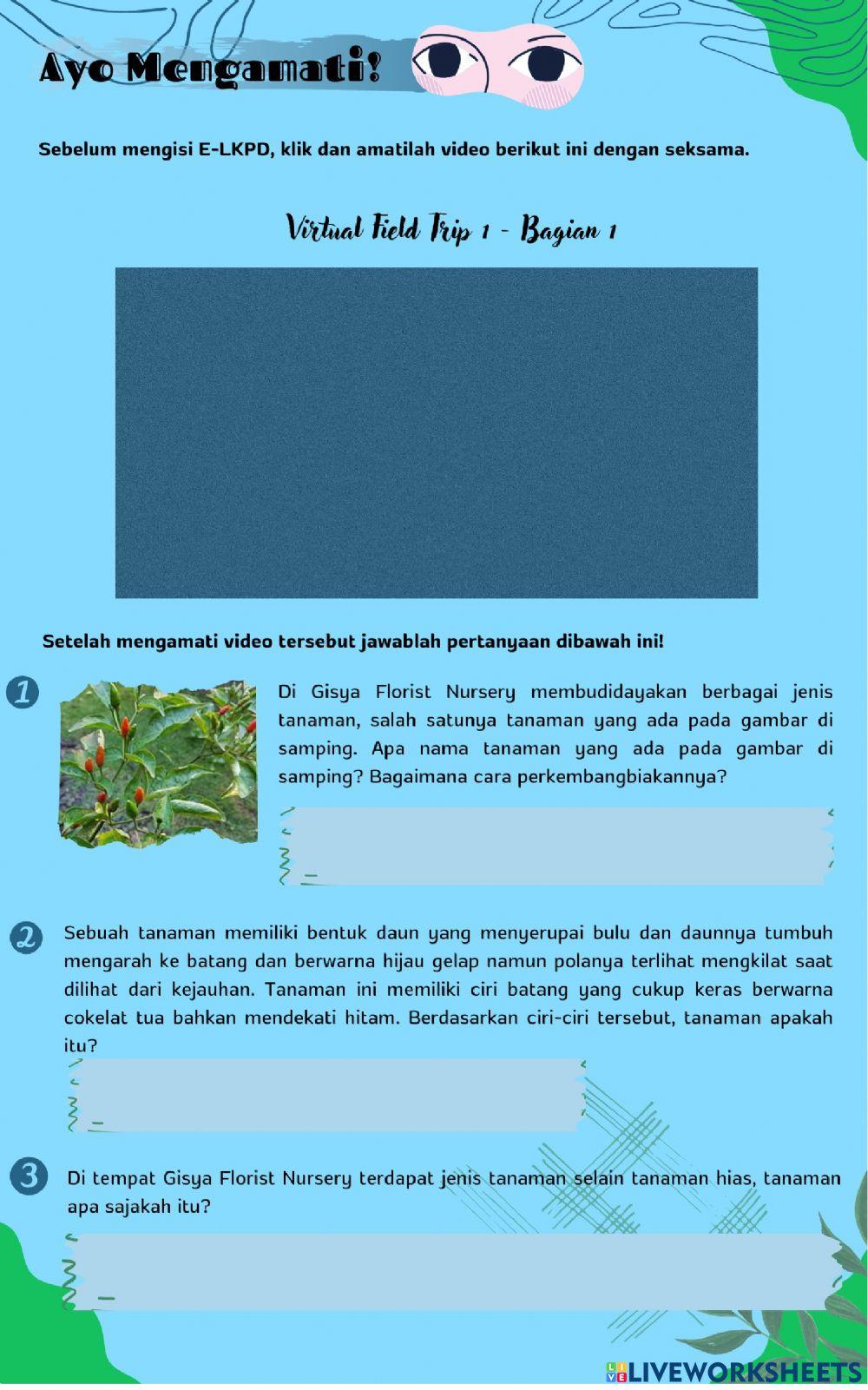 E-LKPD Budi Daya Tanaman Kelas IV Pembelajaran 1