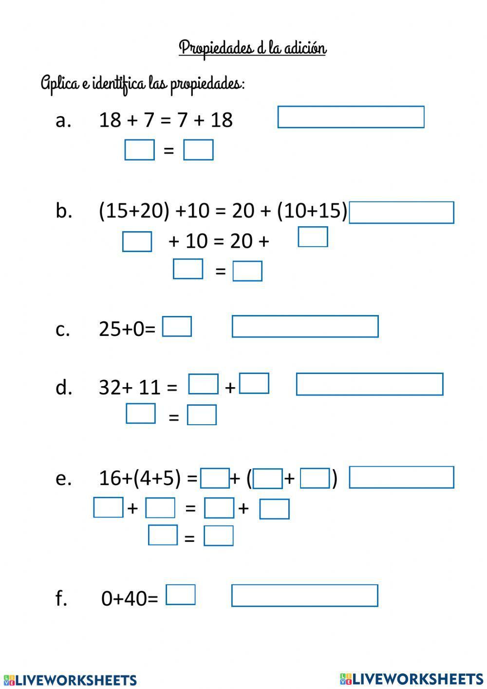 Propiedades de la adición