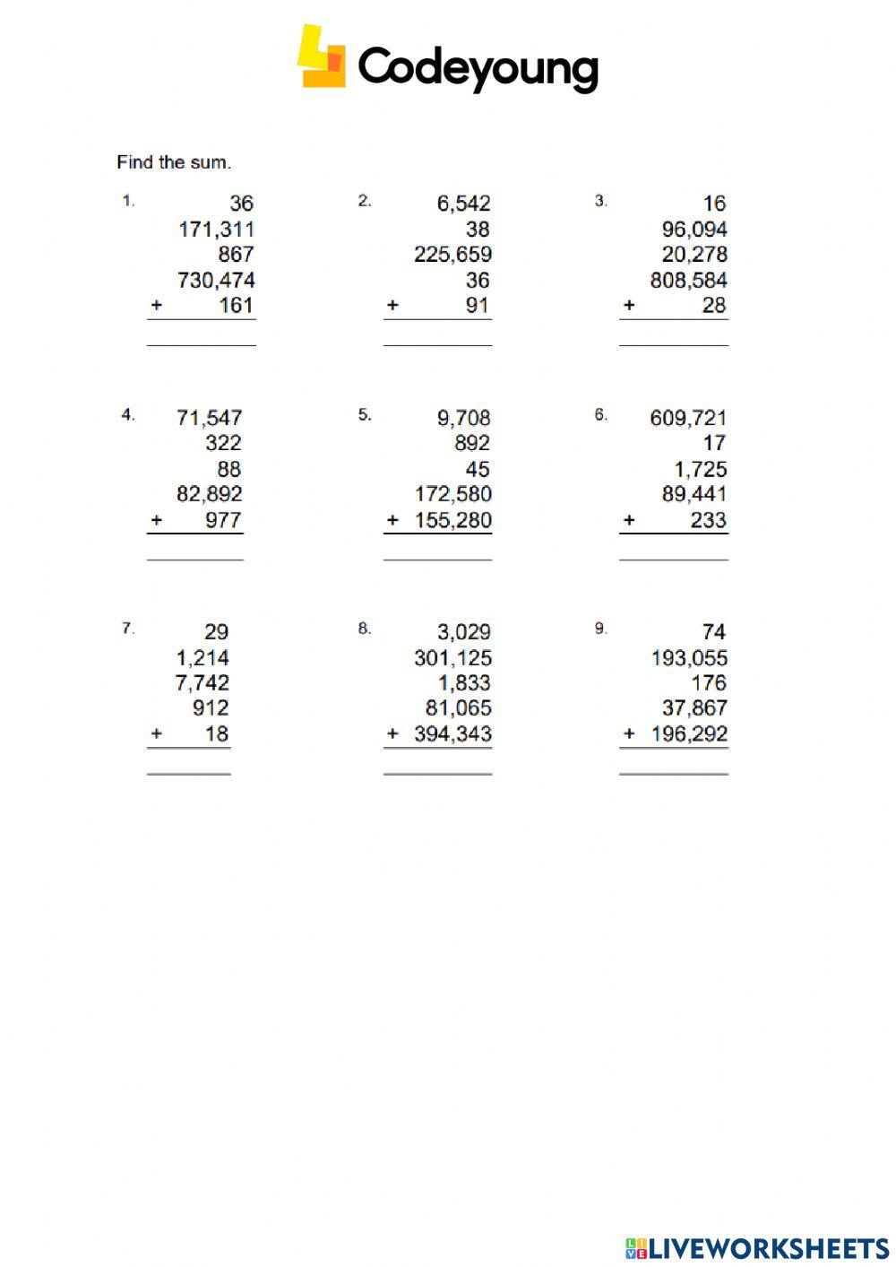 2087334 | Advanced-Add Multi-Digit numbers using Standard