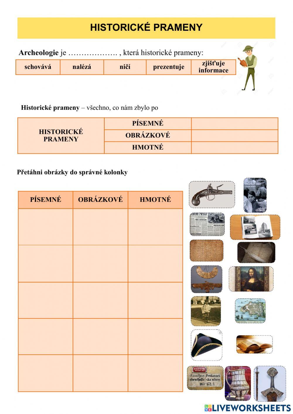 Dějepis - historické prameny