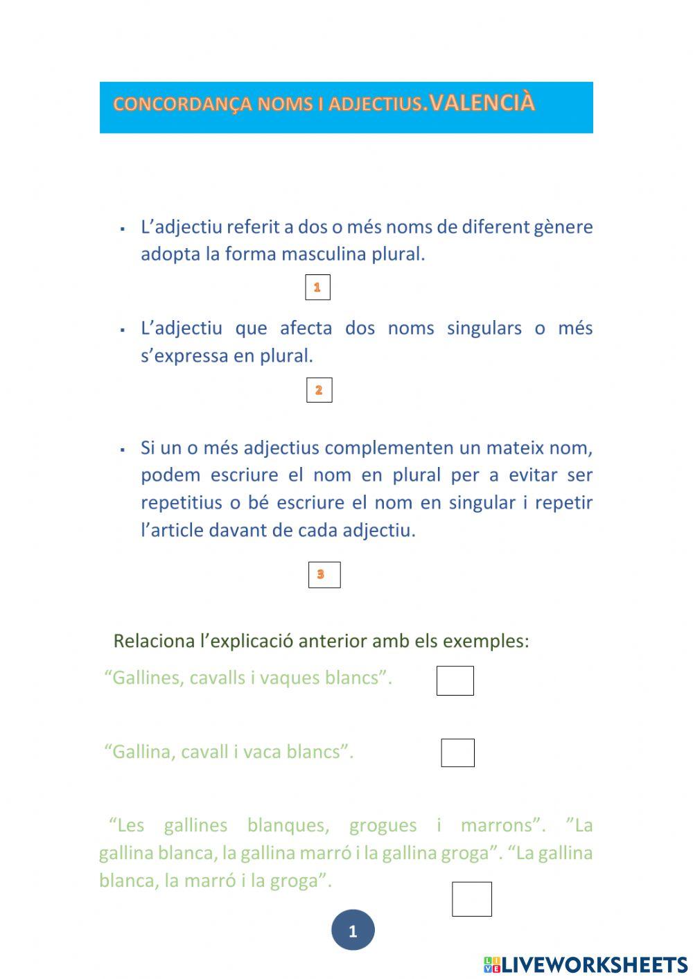 Concordança nom i adjectiu