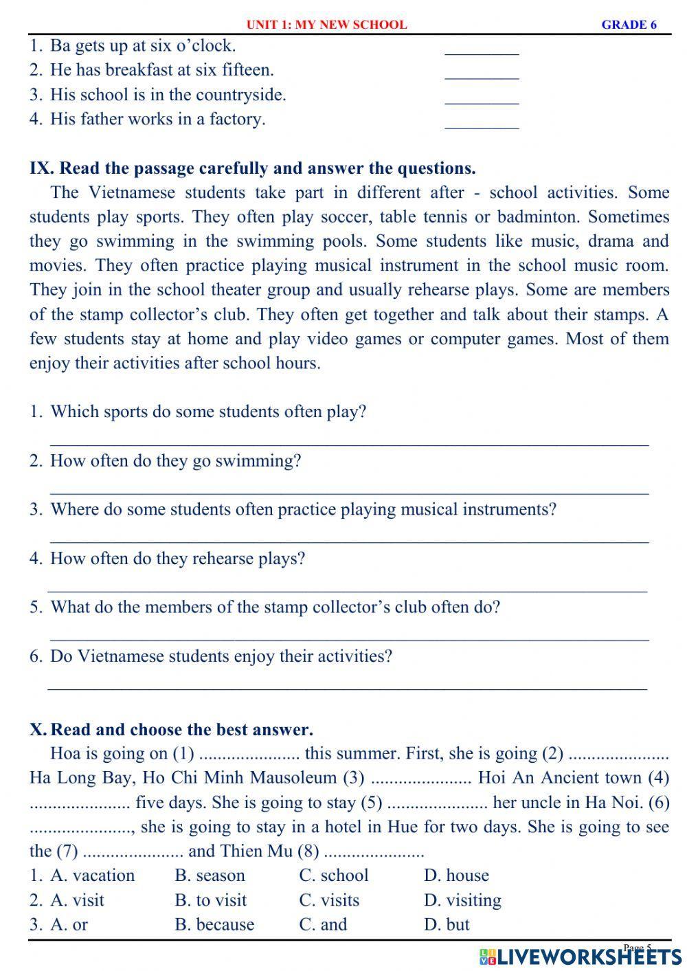 English6.1 - Sample Test - Unit 1 & 2