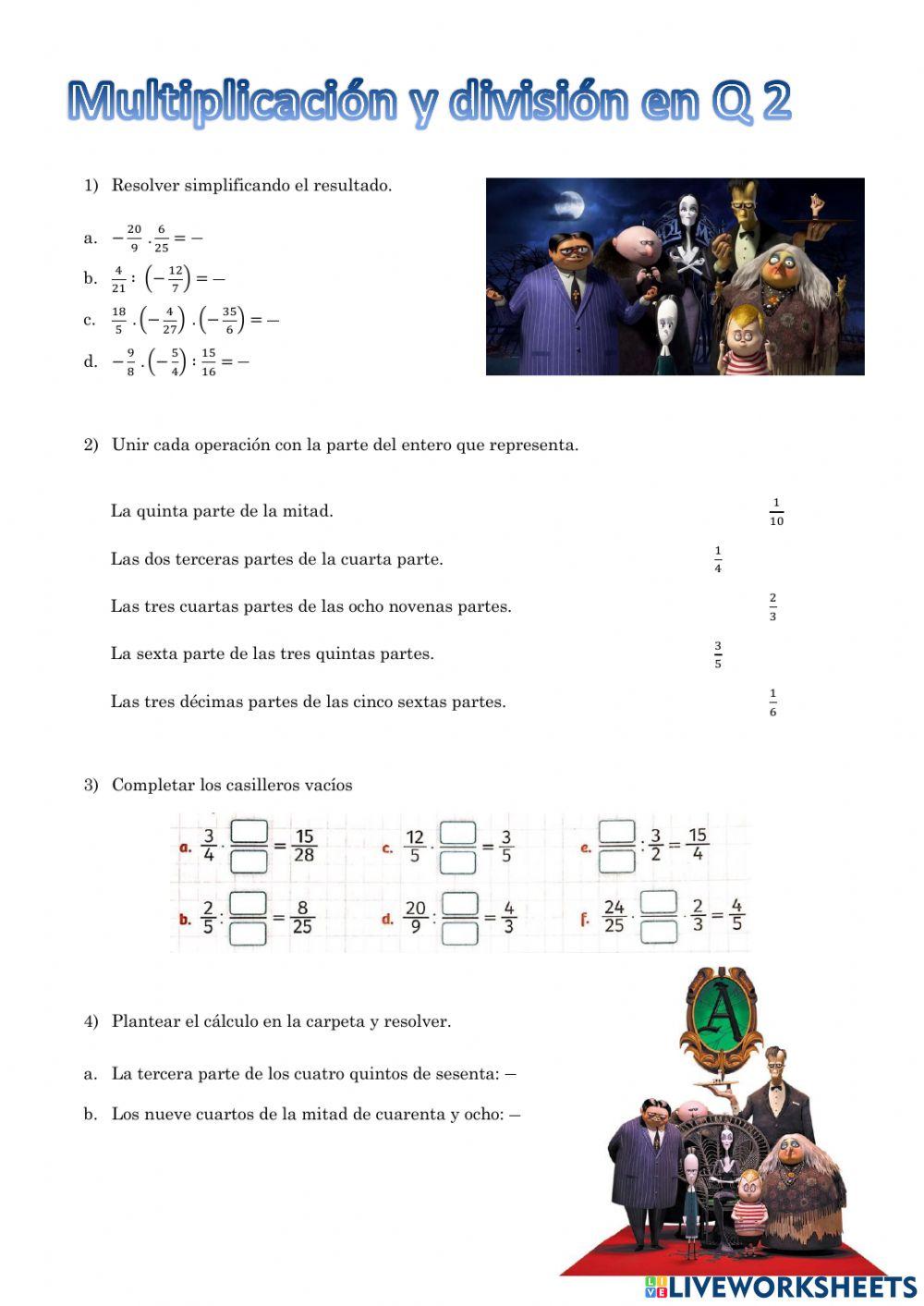 Multiplicación y división en Q