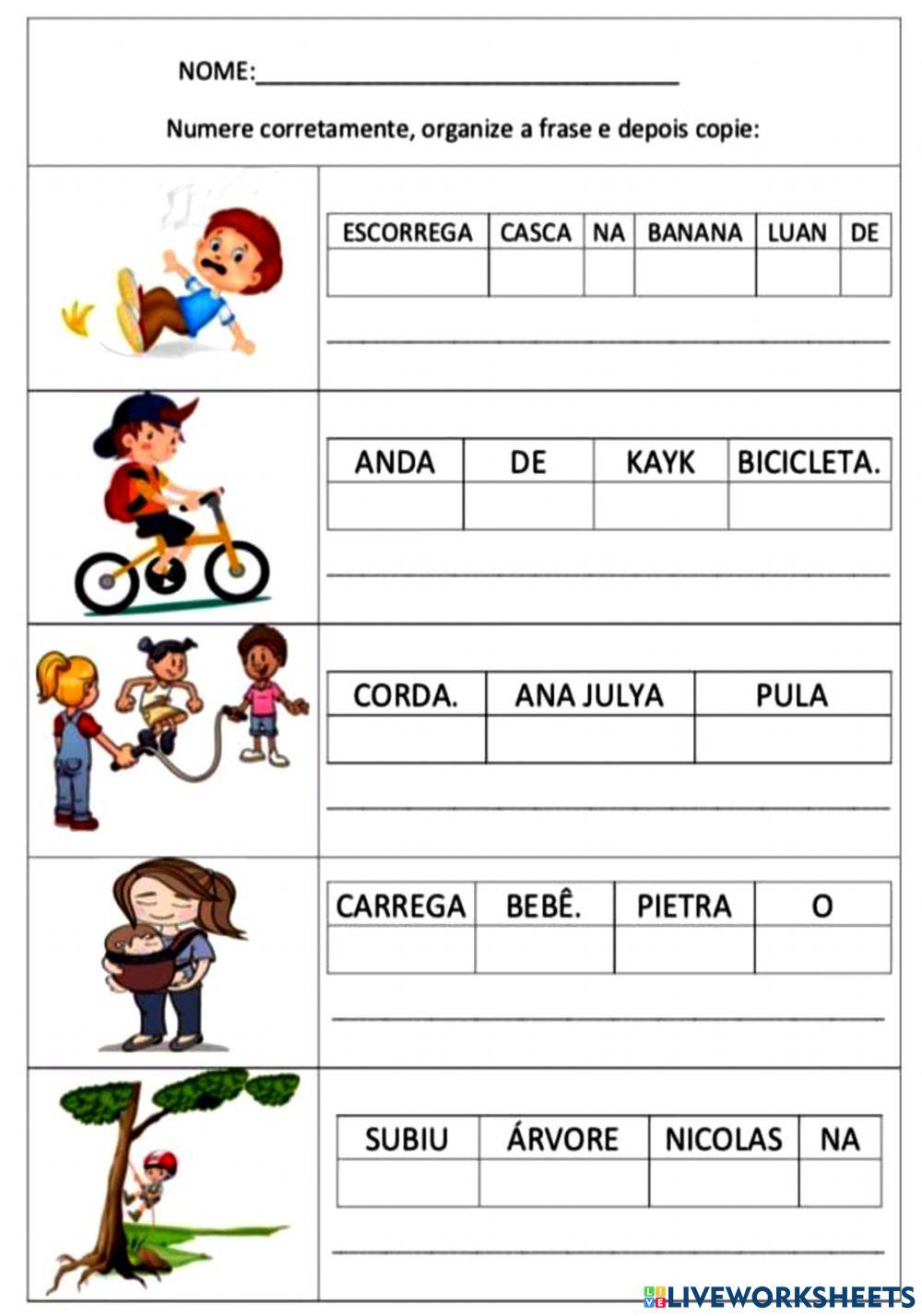 Ordenação de frases