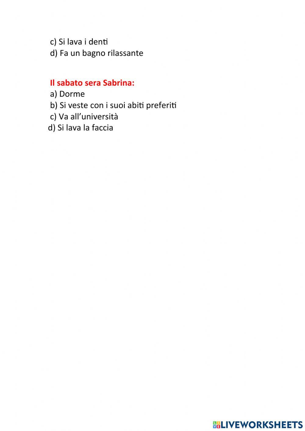 Verbi riflessivi - leggere - A2