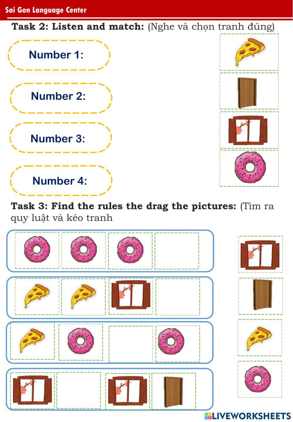 PPD A4 - Window, door, pizza, doughnut