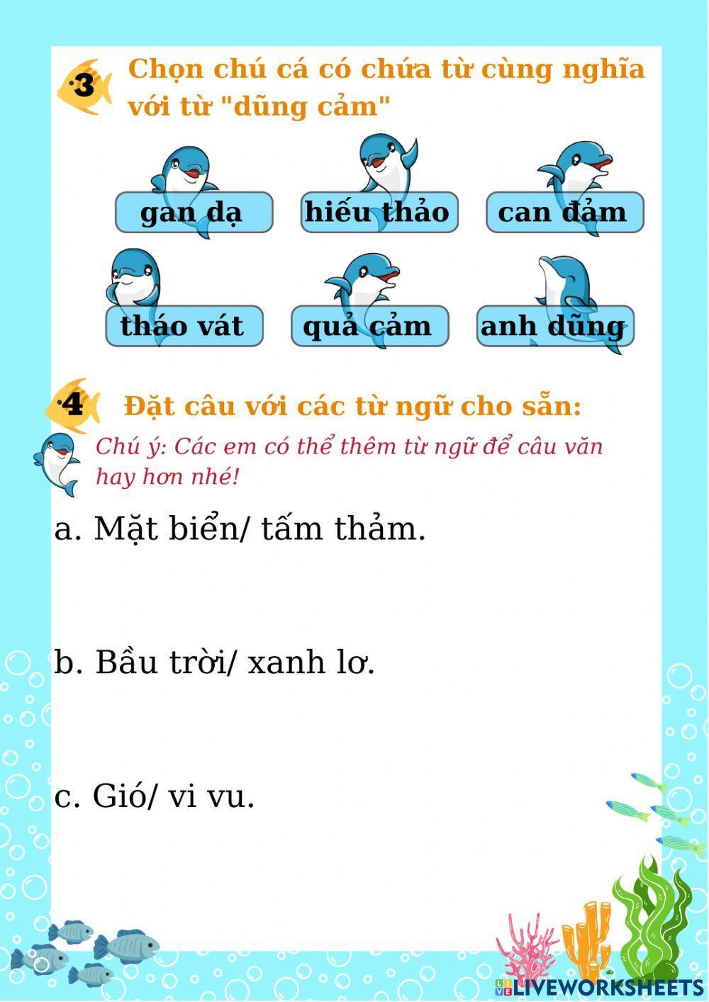 Bài tập ôn tiếng việt hè lớp 4 - đề số 1