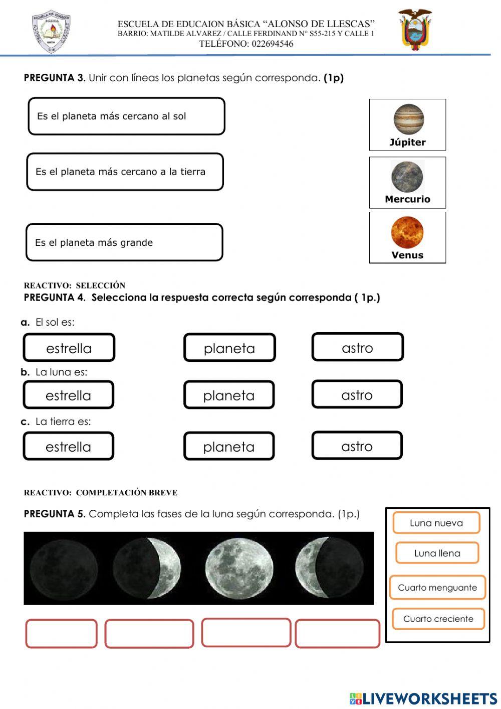 Evaluación de ciencias naturales