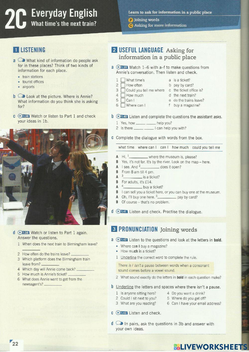 Empower Pre Intermediate Unit 2 C pages 22 and 23