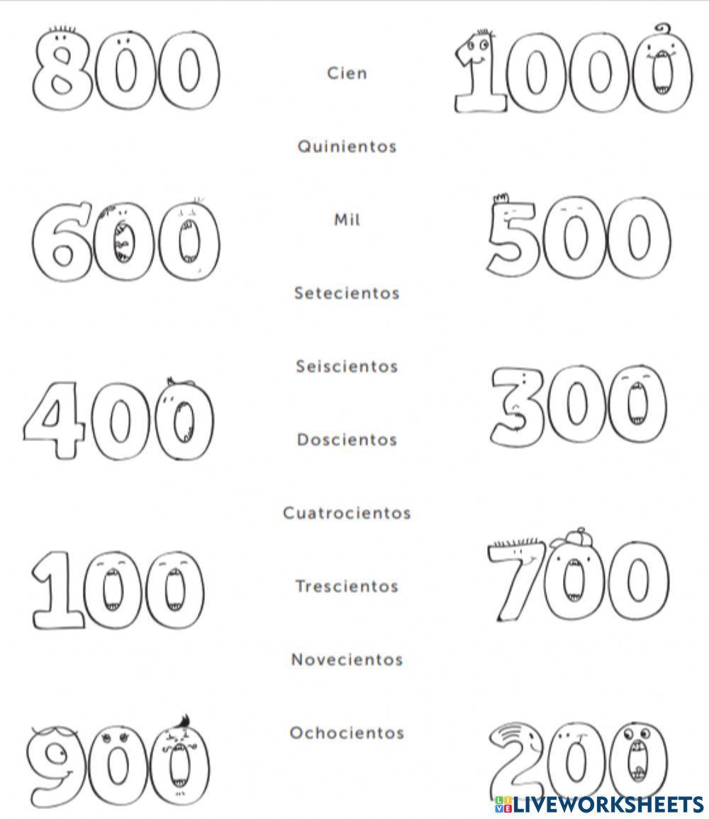 Números de cien en cien