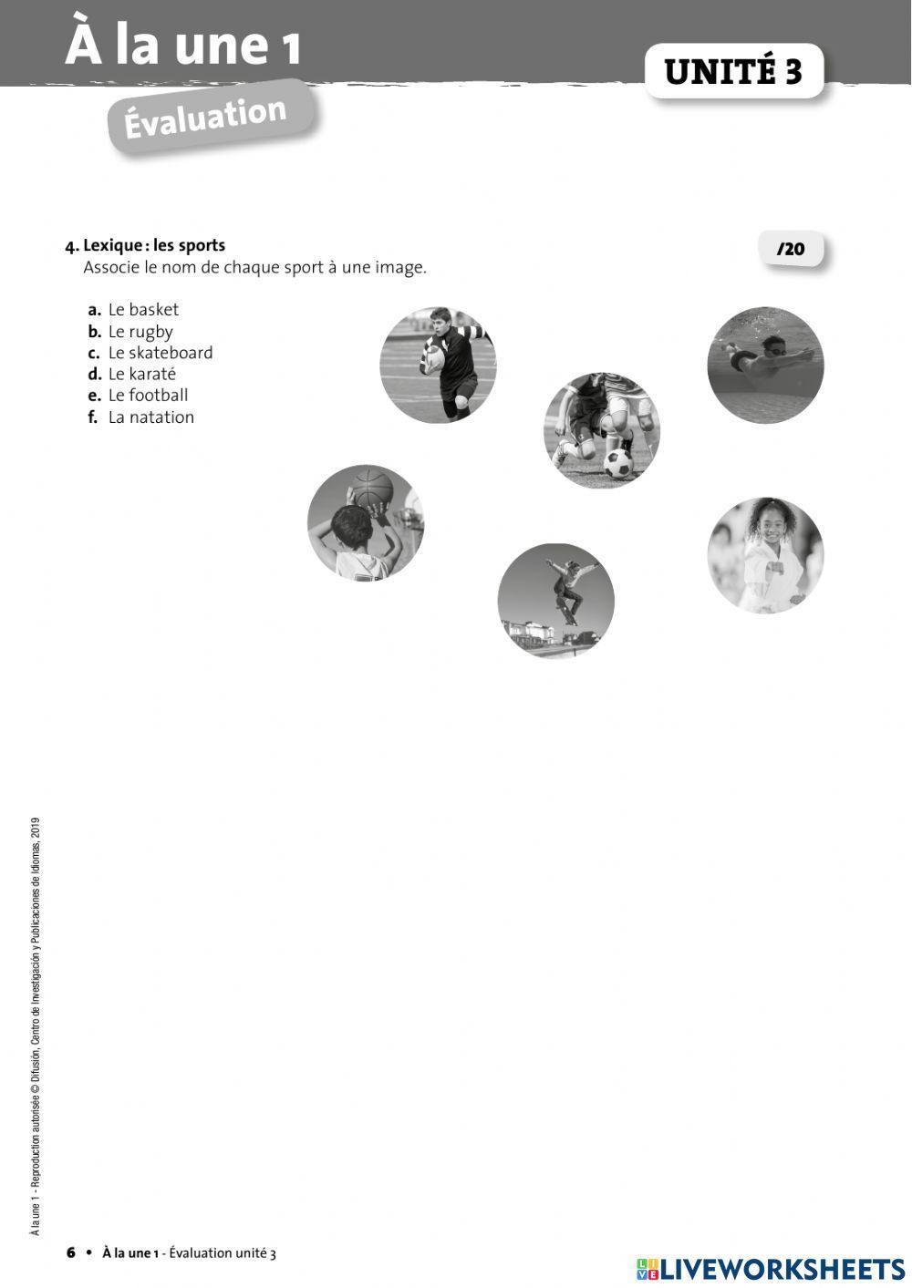 Evaluation Unité 3 -A la une-