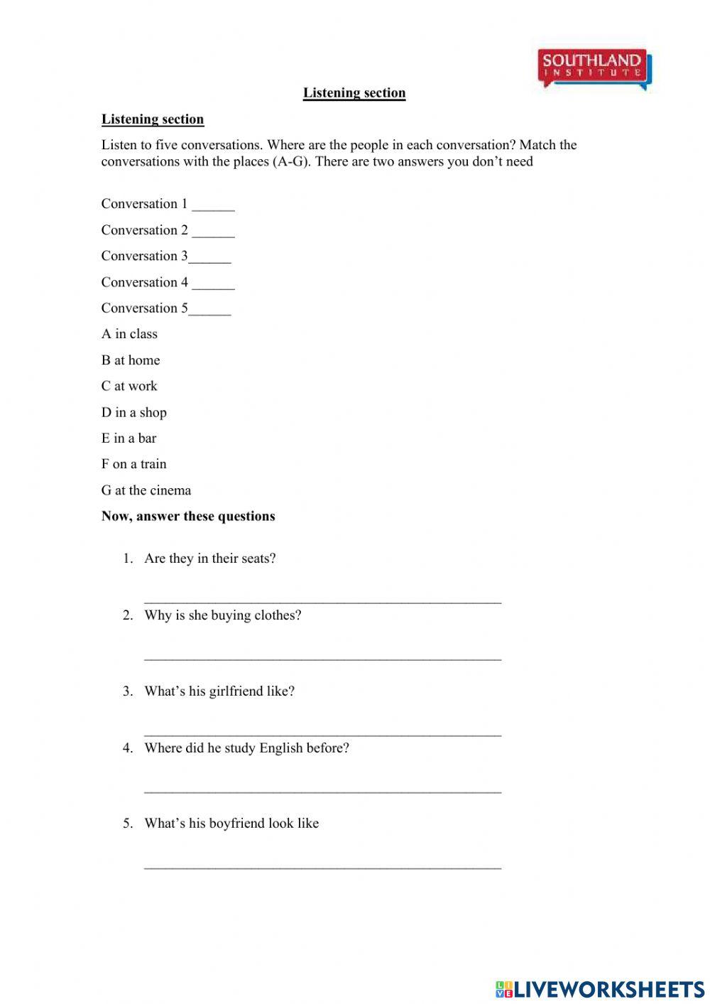 Adults 3 - Listening - Mid term -2022