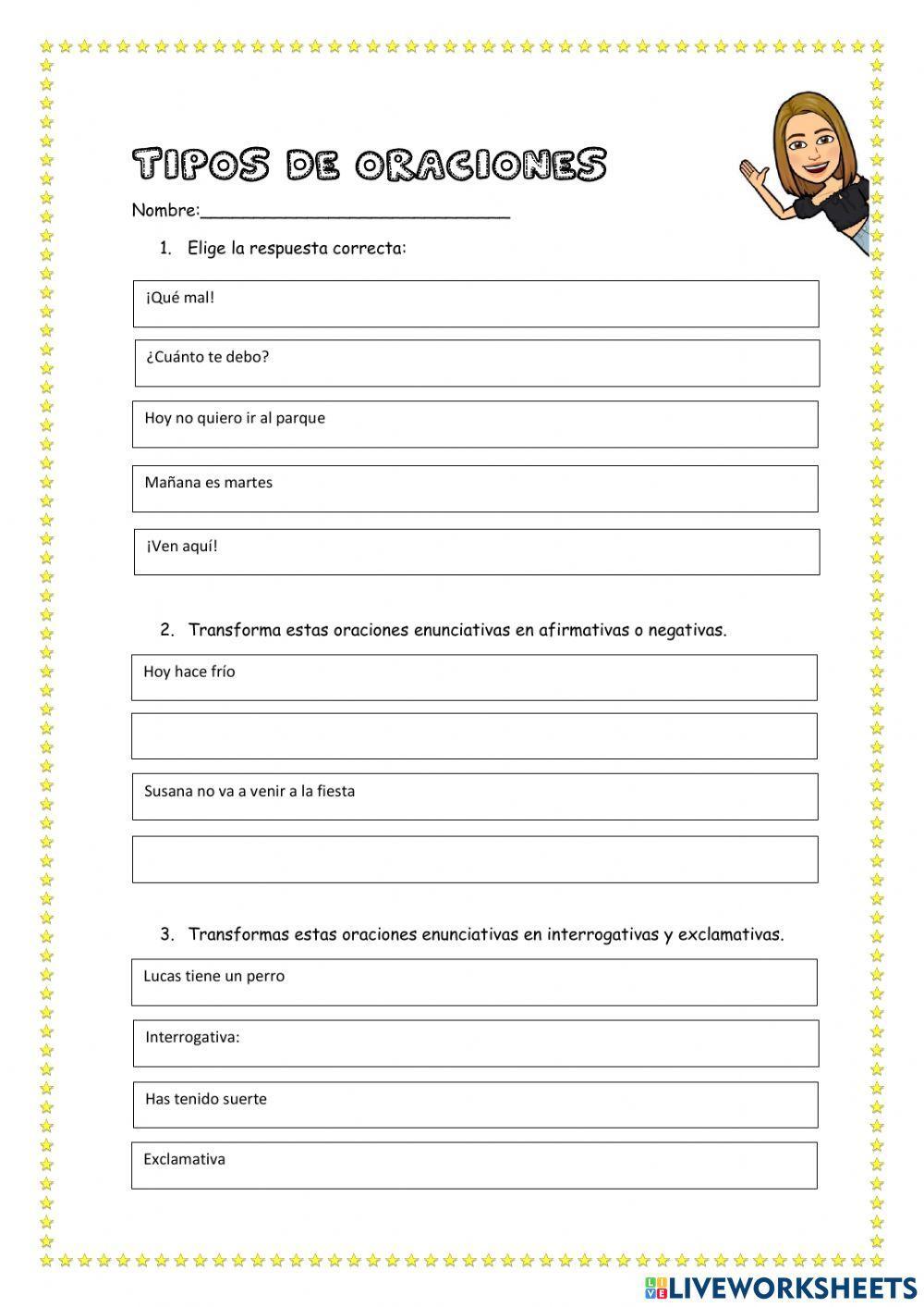 Clases de oraciones