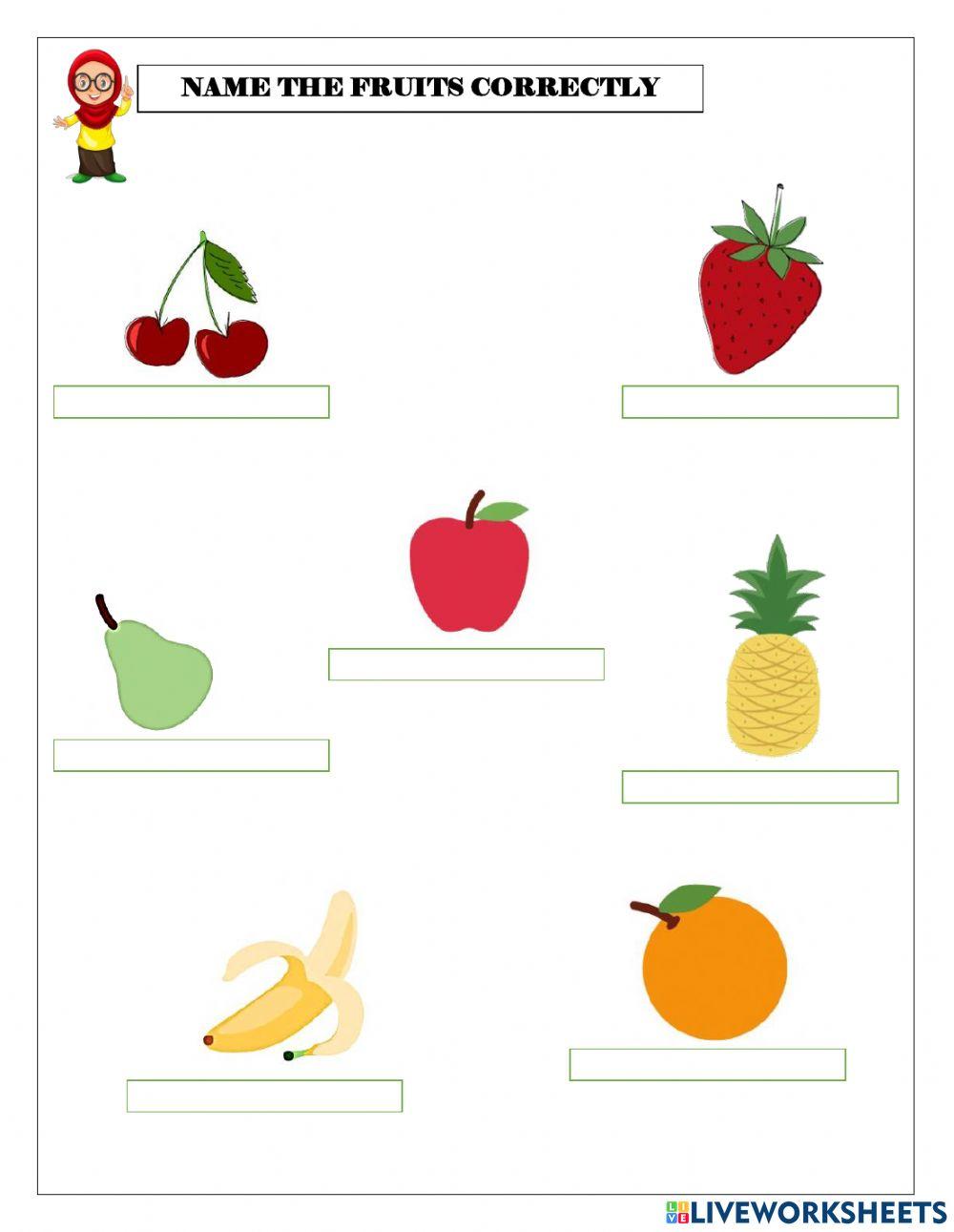 Worksheet Fruits