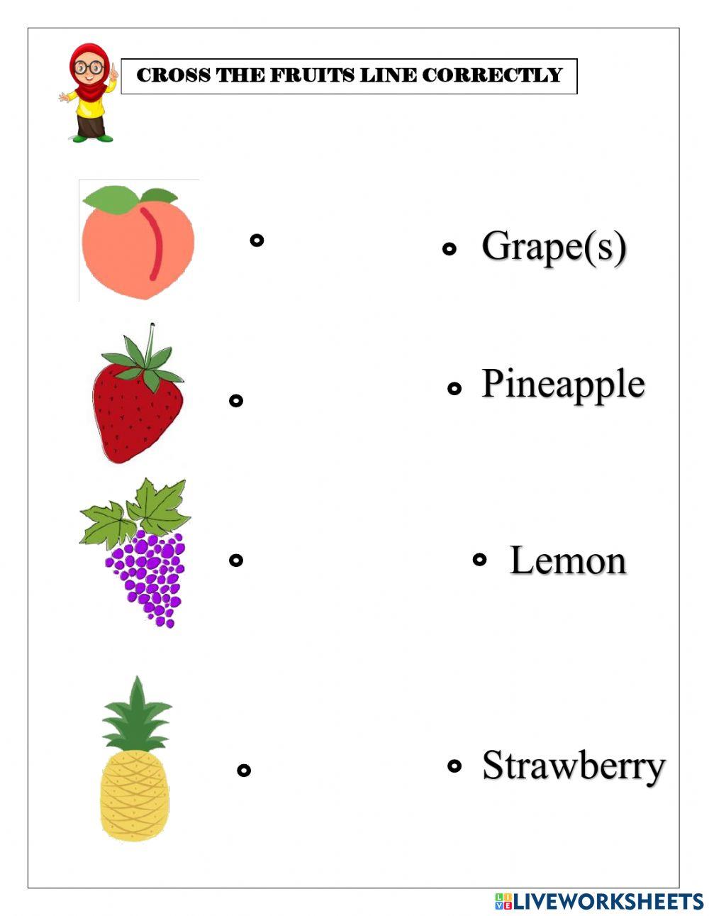 Worksheet Fruits