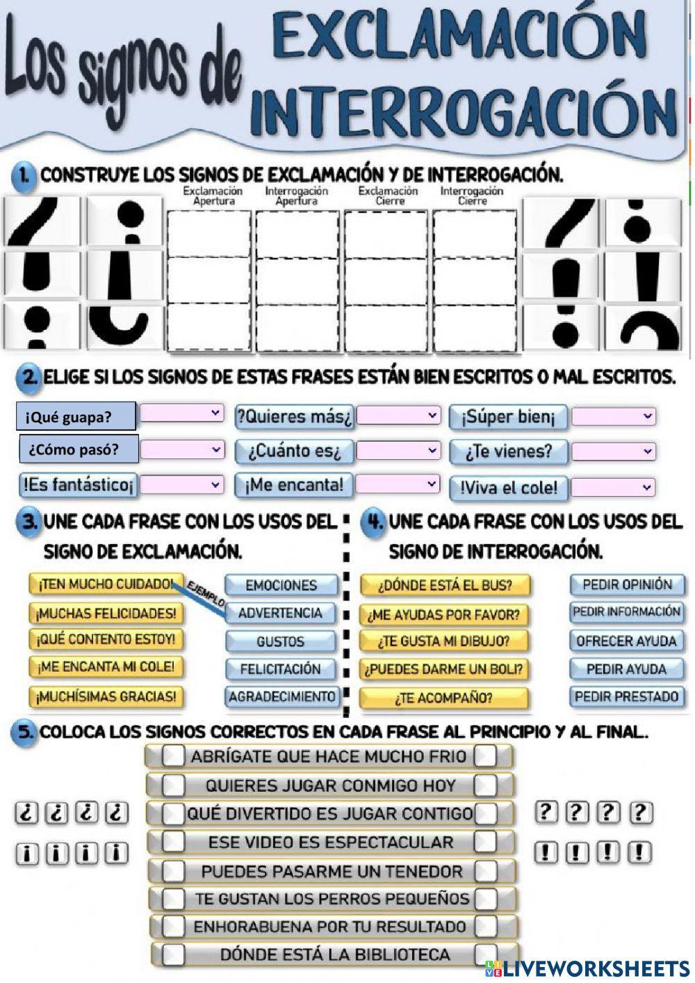 Signos de interrogación y exclamación